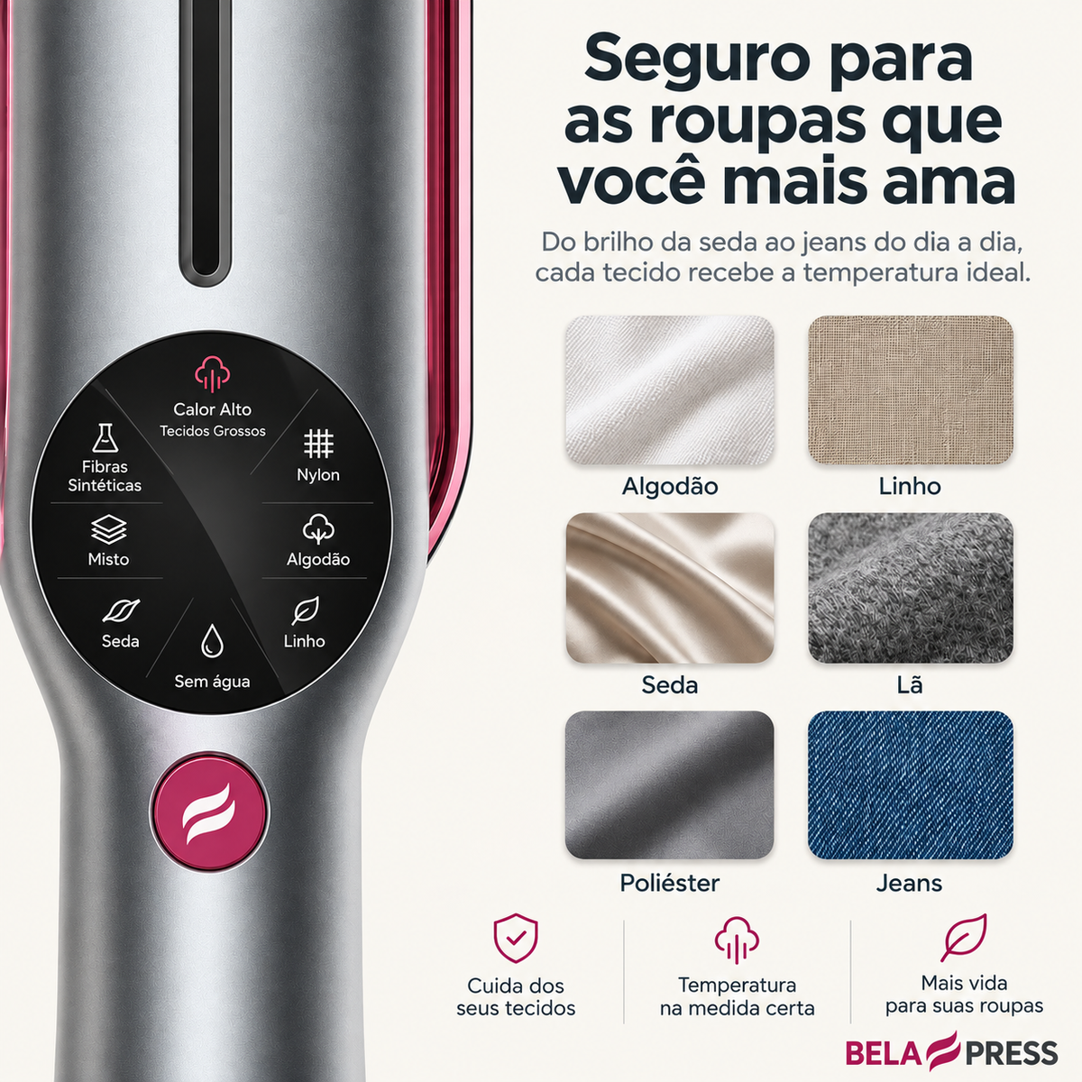 BELA PRESS Ferro e Vaporizador 2 em 1