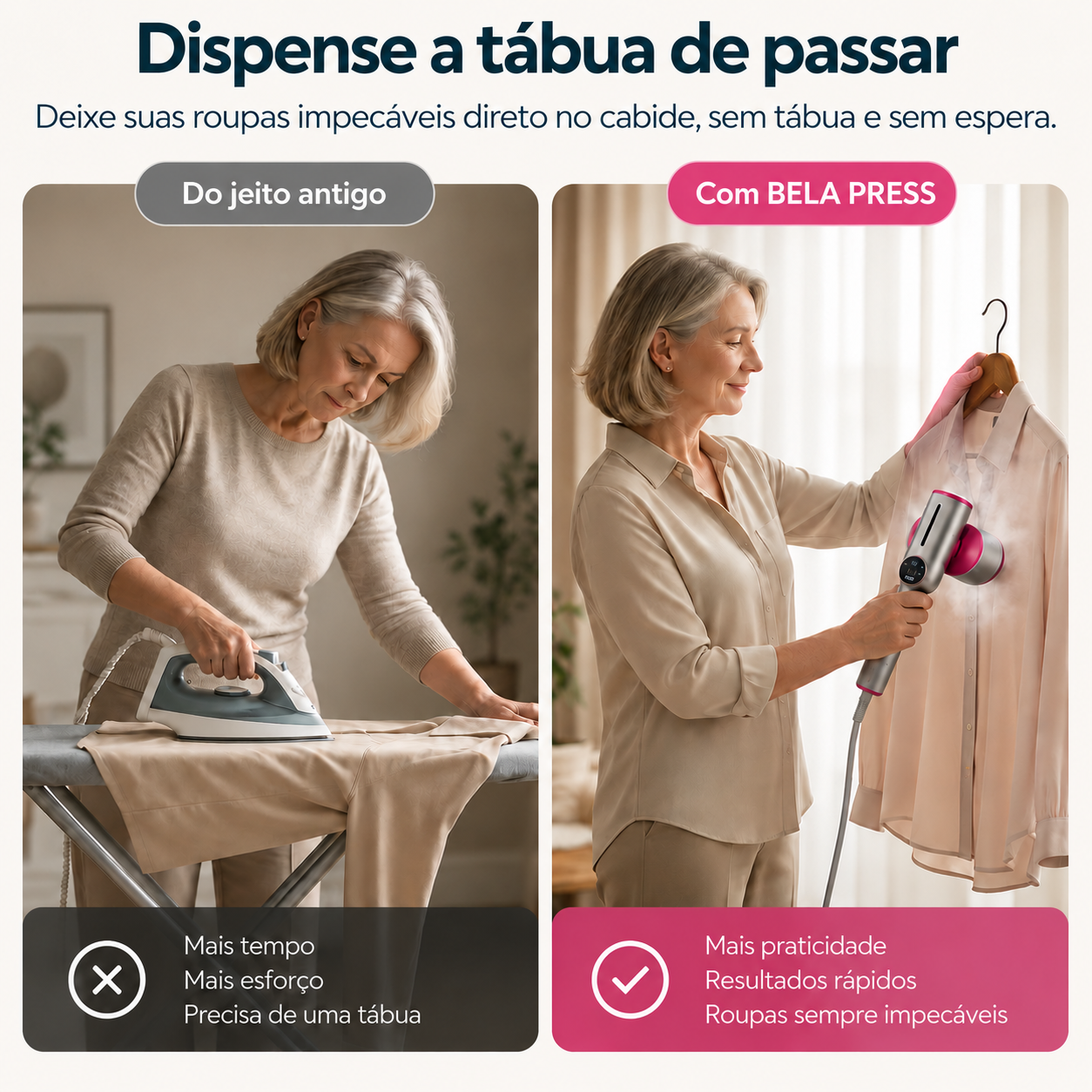 BELA PRESS Ferro e Vaporizador 2 em 1